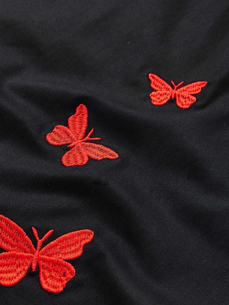 scallop edge butterfly embroidered circle dressfor women romwe
