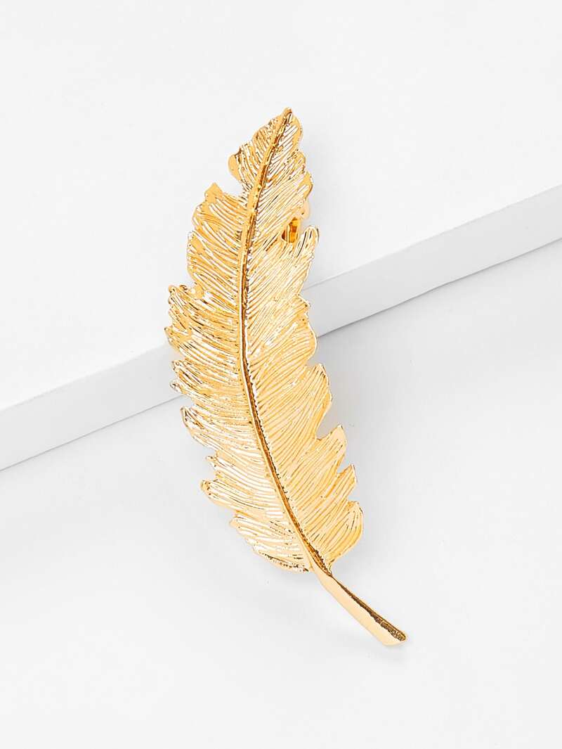 

Feather Shaped Hair Clip, Gold