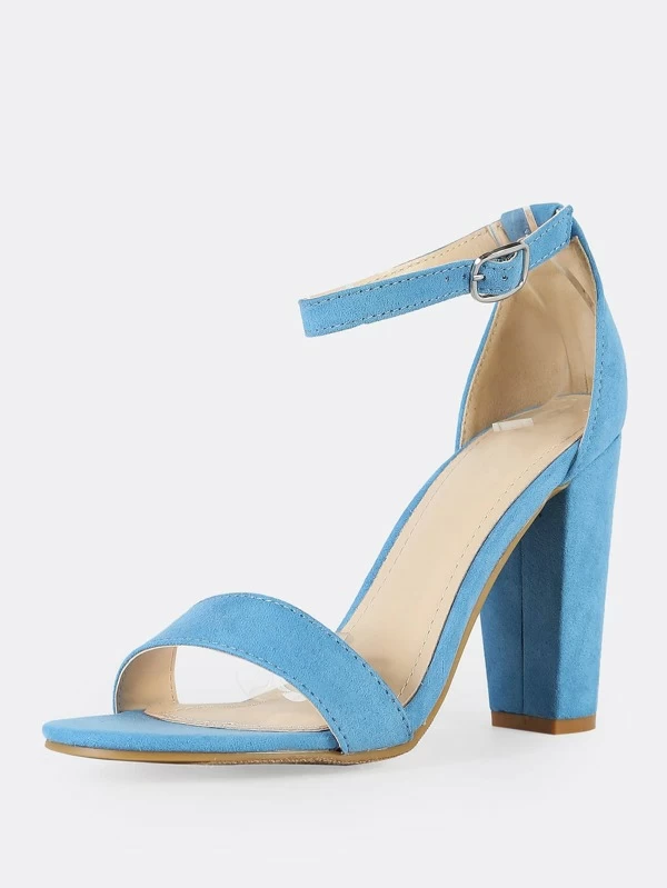 light blue chunky heels