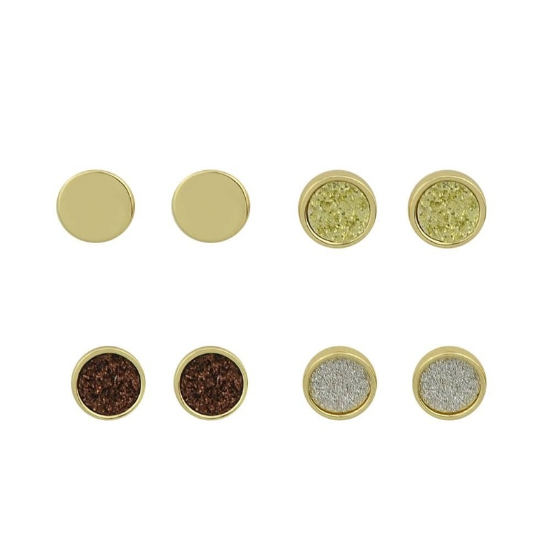 

Simple Circular Bright Alloy Earrings, Multicolor
