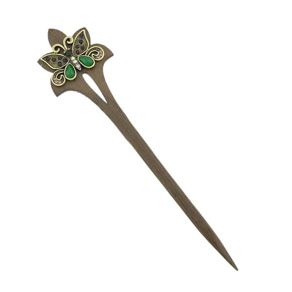 

Purple Retro Butterfly Wood Hairpin
