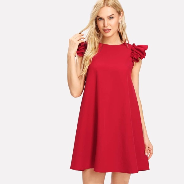 

Ruffle Cuff Swing Sun Dress