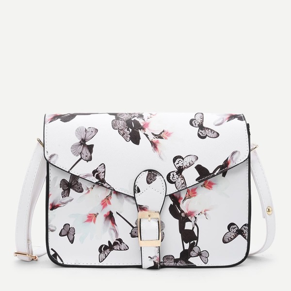 

Flower Printed Crossbody Bag