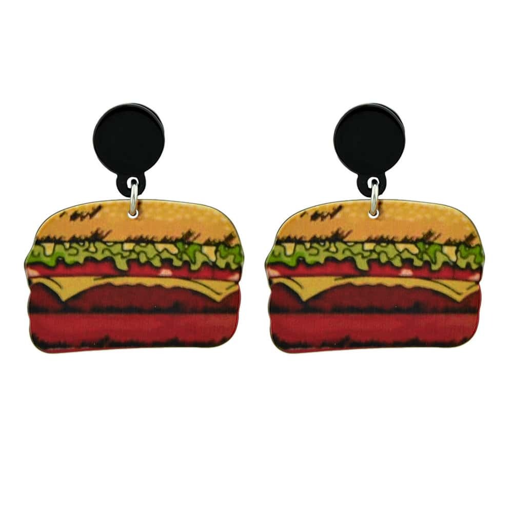 

Original Hamburger Creative Earrings, Multicolor