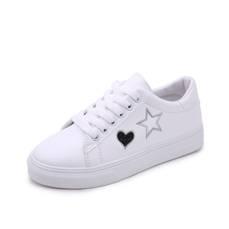 

Star Embroidered Low Top Sneakers, White