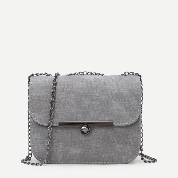 

PU Shoulder Chain Bag, Grey