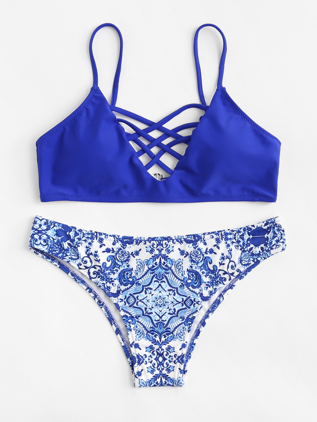 criss cross front bikini top