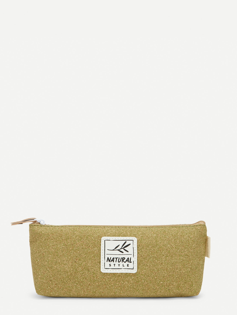 

Patched Zipper Pencil Case