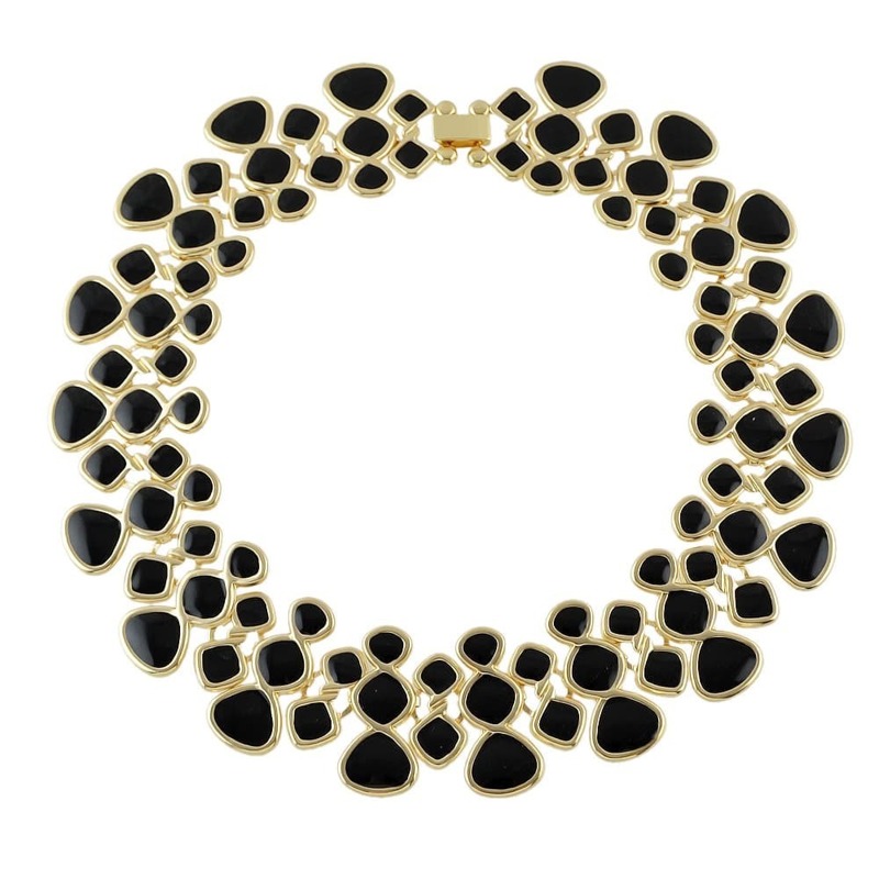 

Black Enamel Maxi Collar Choker Necklaces
