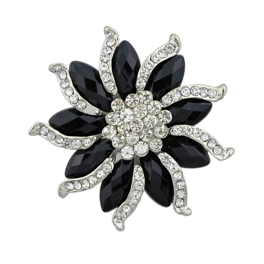 

Acrylic Flower Brooch, Black