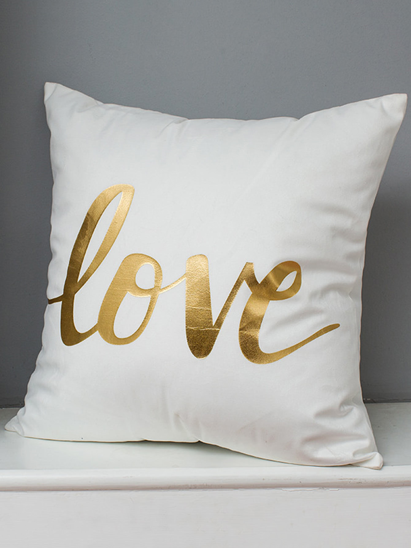 

Love Print Decorative Pillowcase Cover, Beige