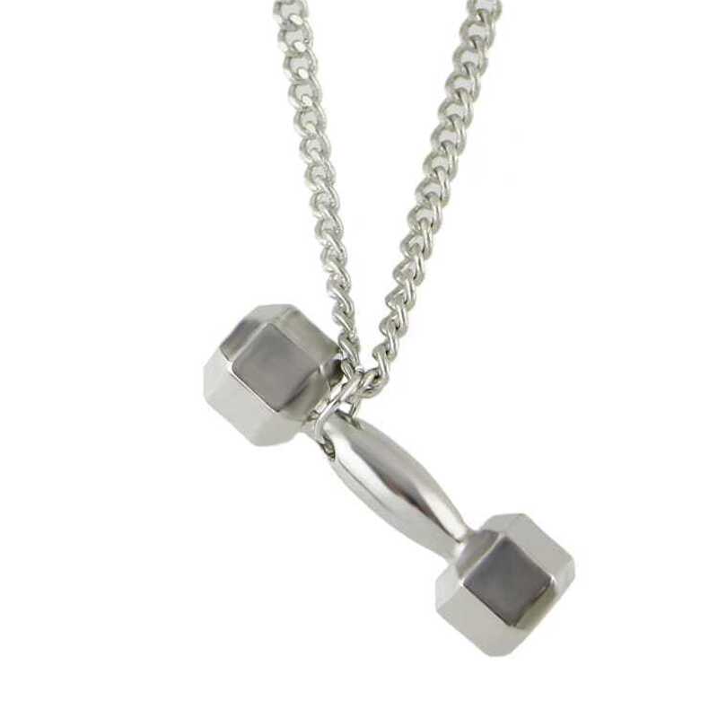 

Silver Color Dumbbell Pendant Necklace