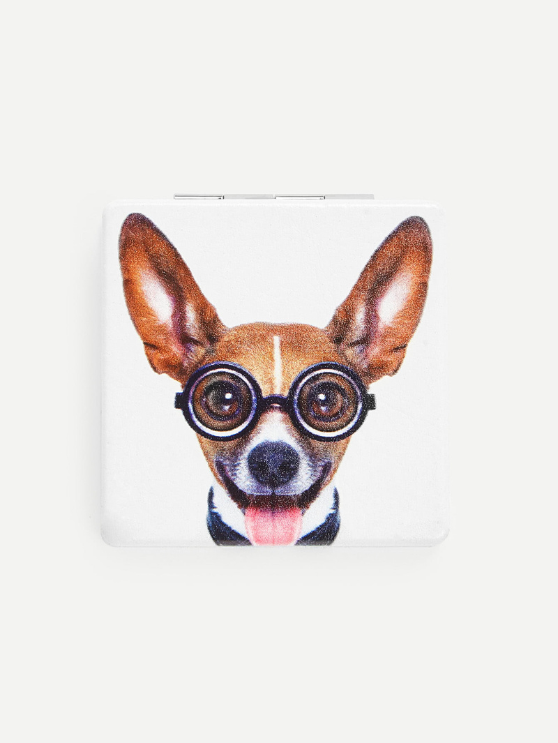 

Dog Print Convenient Makeup Mirror, Multicolor