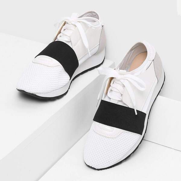 

Net Surface Lace Up Sneakers