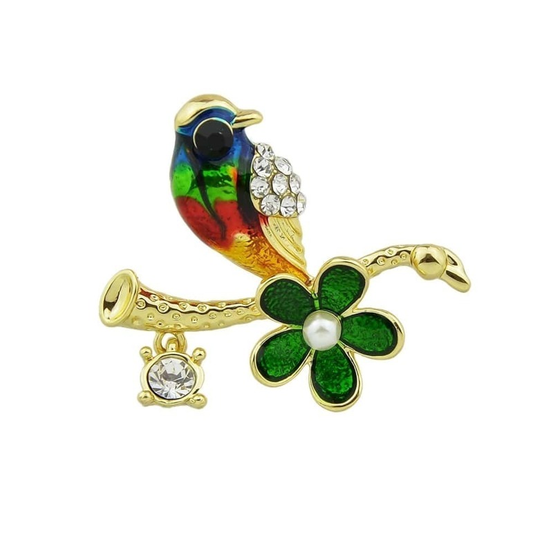 

Bird Enamel Brooch, Multicolor