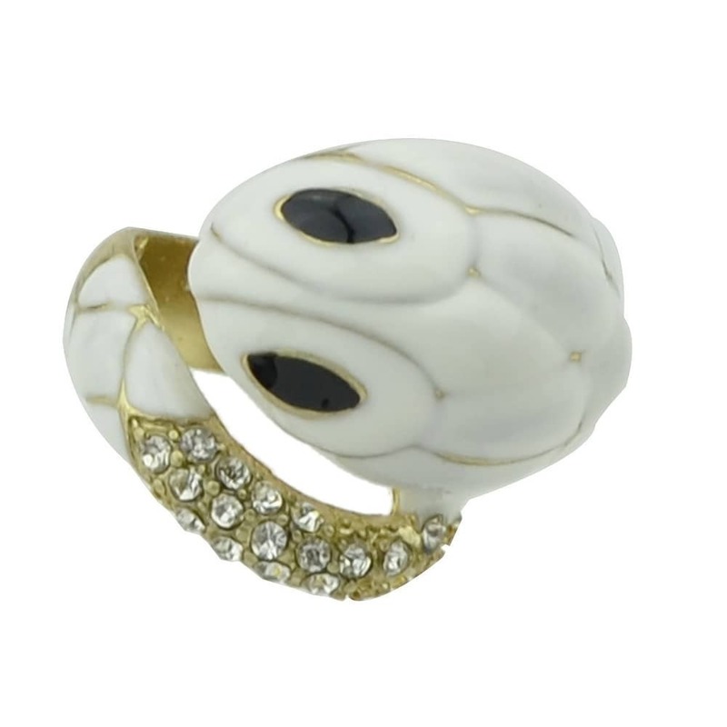 

Enamel Snake Rings, White