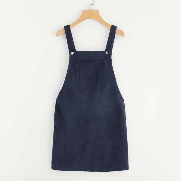 

Pocket Front Overall Corduroy Dress