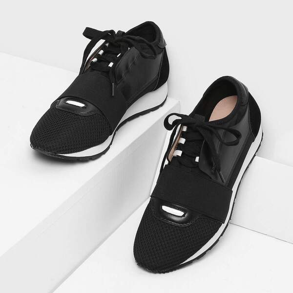 

Net Surface Lace Up Sneakers