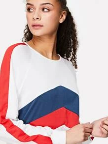 Striped Color Block Top - White - View 3