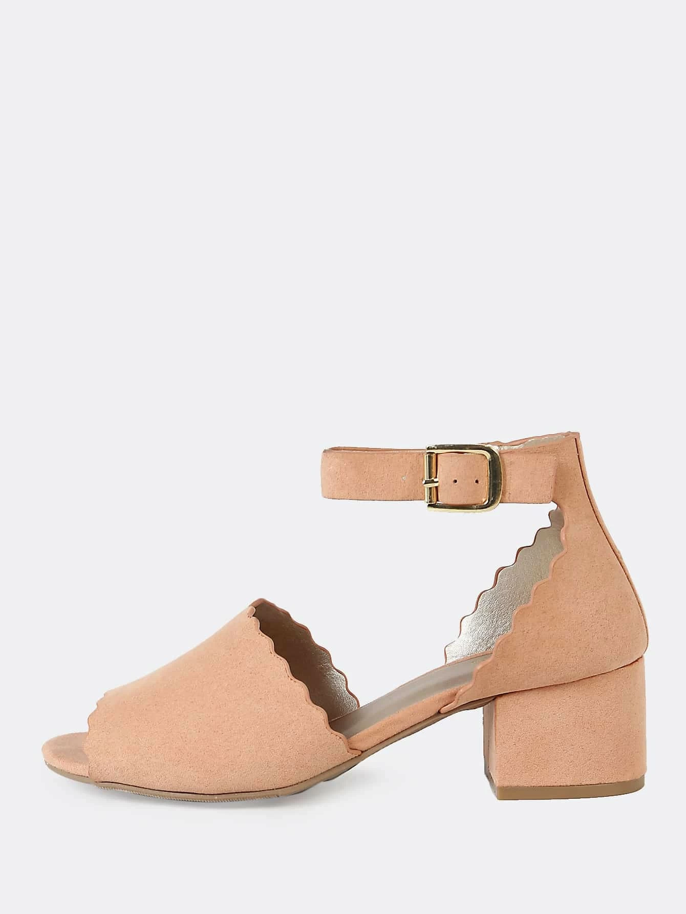 blush low block heel