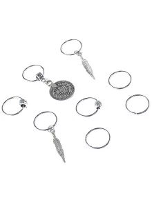 8 Piezas De Anillos De Pelo Con Detalles De - Plateado - Ver 2