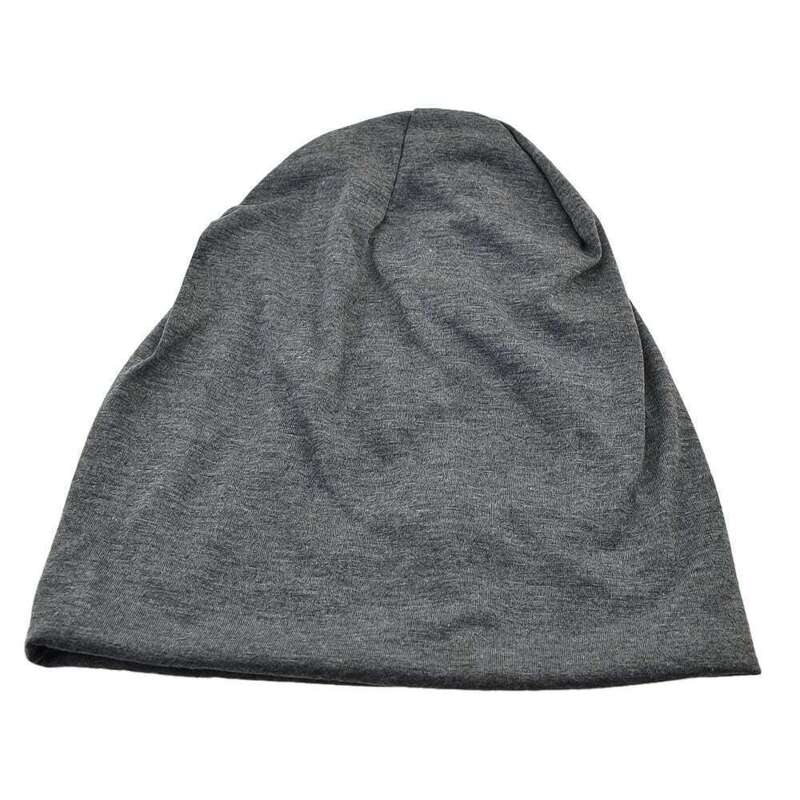 

Gray Cotton Elastic Beanies Hats, Grey