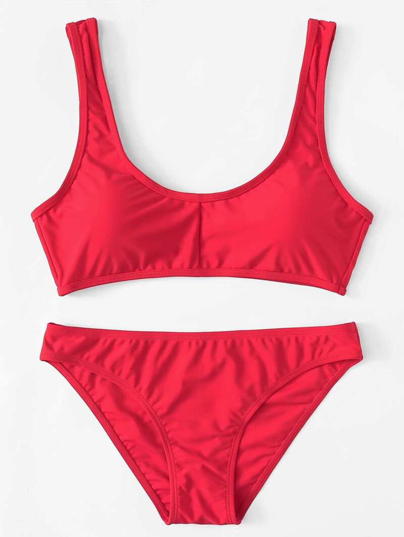 

Square Neck Bikini Set, Pink
