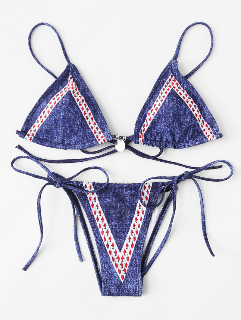 

Self Tie Bikini Set, Blue