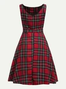 Đầm Knot Sọc ca rô Nhiều màu cổ điển - Nhiều màu - Xem 2