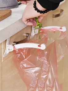 2 Pcs ABS Trash Bag Holder - White - View 1