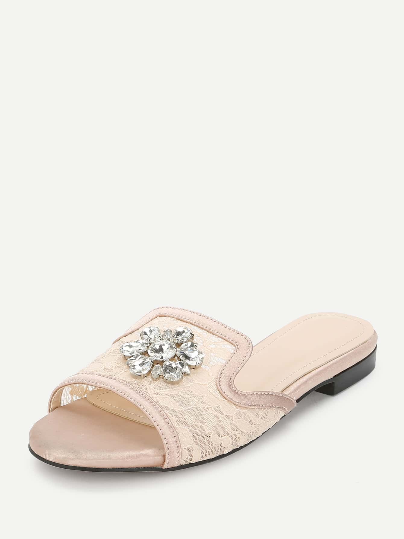 womens rhinestone flat sandals