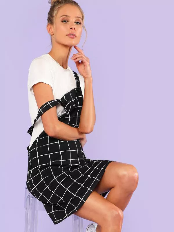 shein bib pocket front overall dress