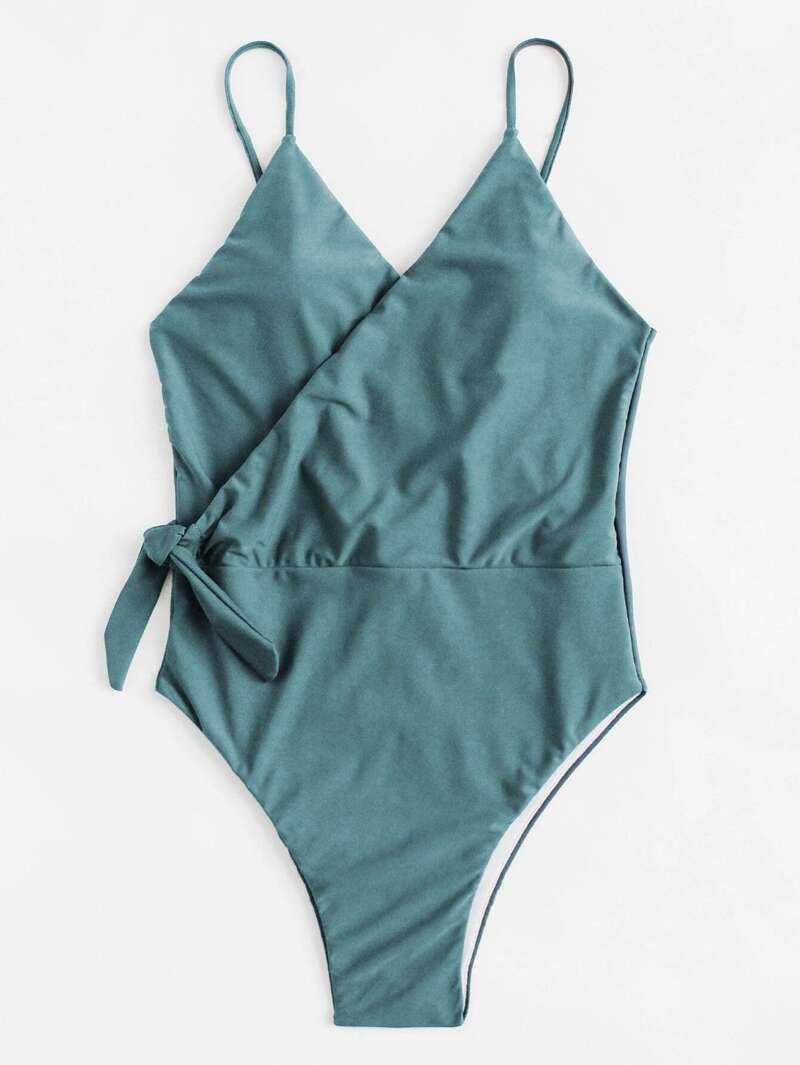 

Wrap Knot Swimsuit, Blue