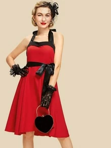 SHEIN Đầm Knot Nhiều màu cổ điển - Nhiều màu - Xem 2