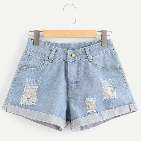 

Ripped Denim Shorts