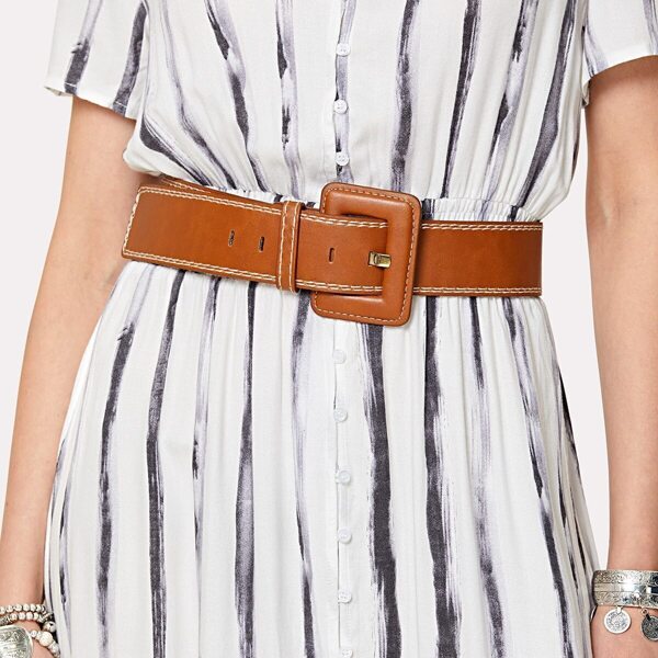 

Square Buckle Belt, Brown