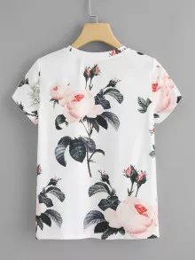 EMERY ROSE Camiseta con estampado de flor - Multicolor - Ver 2