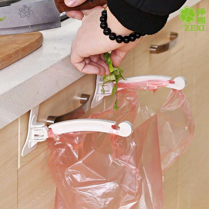 

2 Pcs ABS Trash Bag Holder, White