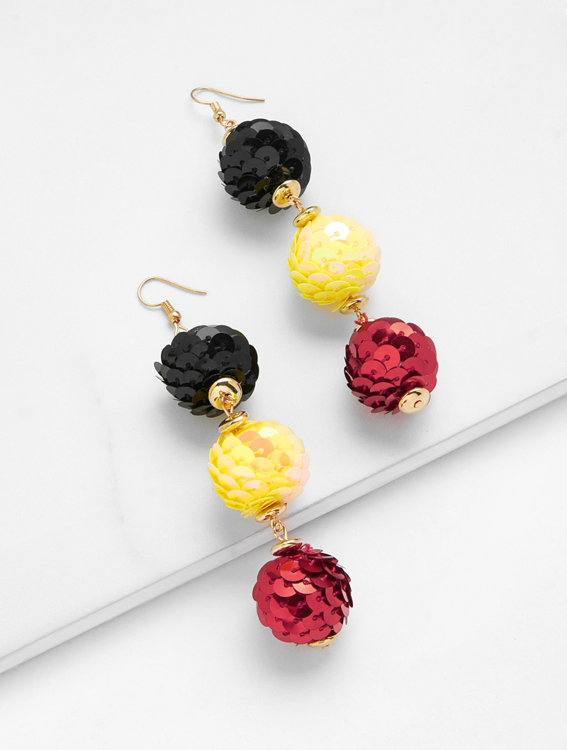 

Mixed Ball Design Drop Earrings, Multicolor