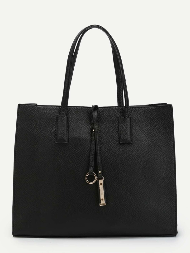 

Ring Detail Tote Bag, Black