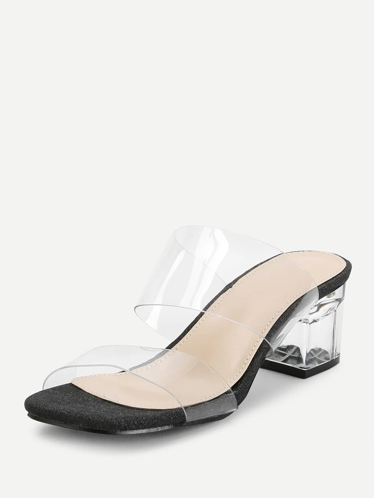 clear mule sandals