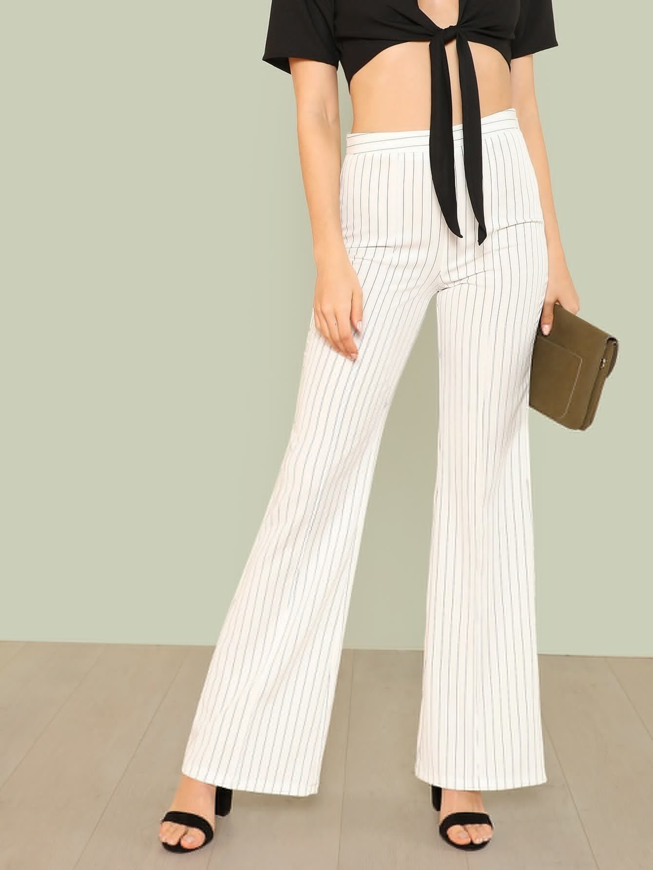 pinstripe bell bottom pants