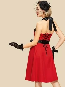 SHEIN Đầm Knot Nhiều màu cổ điển - Nhiều màu - Xem 4