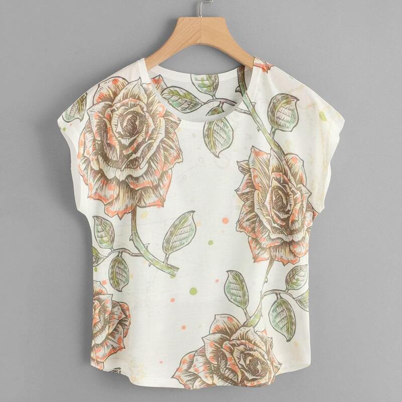 

Floral Print Tee, Multicolor