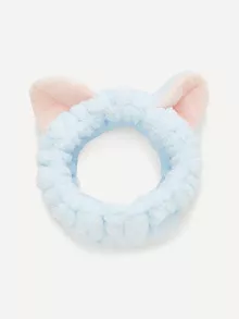 Facial Cleansing Hairband, Cat Ear Headband, Hair Accessories - Baby Blue - View 1
