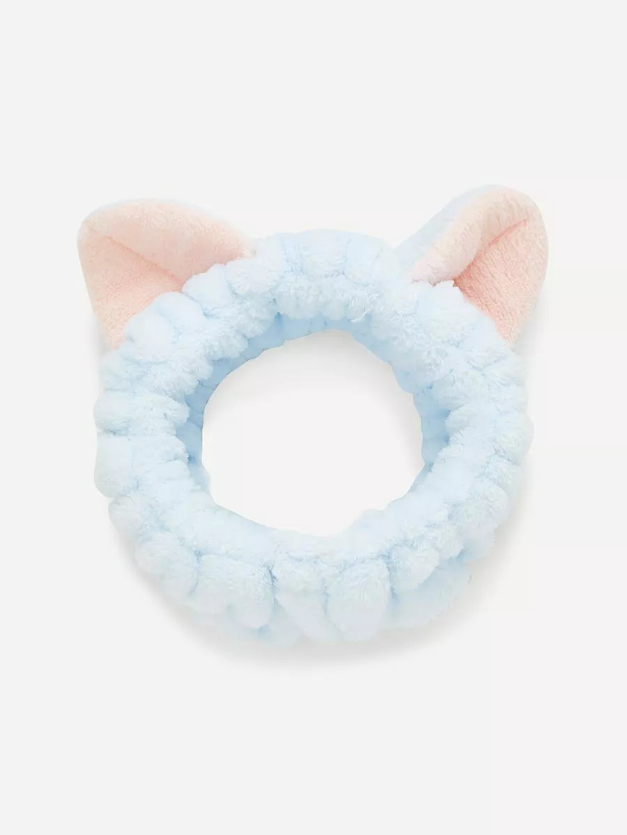 Facial Cleansing Hairband, Cat Ear Headband, Hair Accessories - Baby Blue - View 1