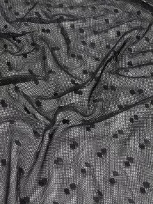 SHEIN Lettuce Edge Dobby Mesh Top - Black - View 6