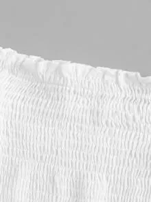 Off Shoulder Fluted Sleeve Top - White - View 3