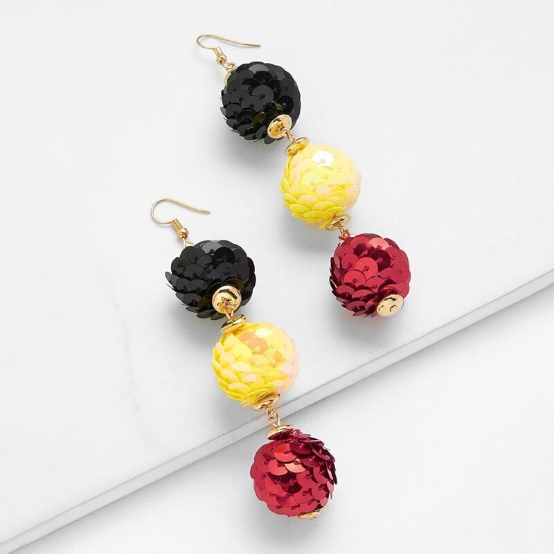 

Mixed Ball Design Drop Earrings 1pair, Colorful