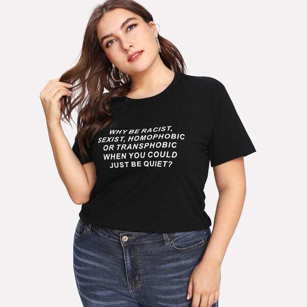 

Plus Slogan Print Tee